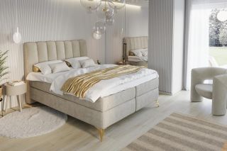 LEXI Postel, která je stejně praktická jako stylová🌟 Elegantní design s vysokým čelem (119 cm) dává ložnici punc luxusu,...